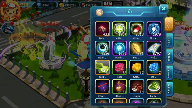 MÃ : #TTS5335 - S57 - TOP 28 PIKACHU DYNAMAX TAPU KOKO BC VỊT BẦU BC HOOH DYNAMAX UNVOA WB BC NHIỀU PET HT