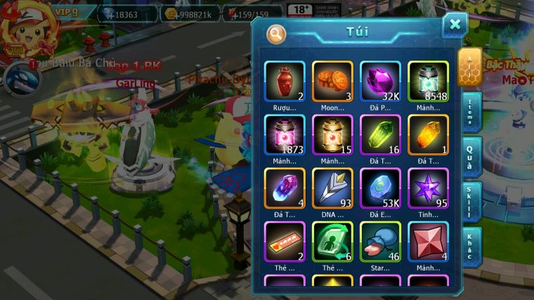 MÃ : #TTS5335 - S57 - TOP 28 PIKACHU DYNAMAX TAPU KOKO BC VỊT BẦU BC HOOH DYNAMAX UNVOA WB BC NHIỀU PET HT