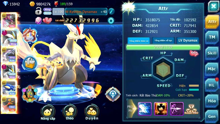 MÃ : #TTS5334 - S693 - TOP8 3K7 SÁCH - 150 MẢNH WHITE CỘNG HƯỞNG WB DYNAAMX PALKIA BC NHIỀU PET BC