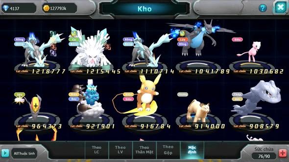 MÃ : #TTS5332 - S1578 - HOOH UNVOA THẦN GIÓ YVETAL AMDLO LUGIA CẶP LATI NHIỀU PET HT