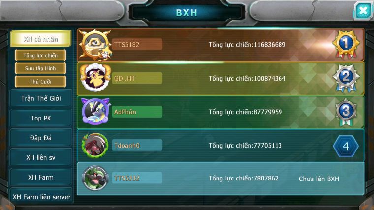 MÃ : #TTS5332 - S1578 - HOOH UNVOA THẦN GIÓ YVETAL AMDLO LUGIA CẶP LATI NHIỀU PET HT