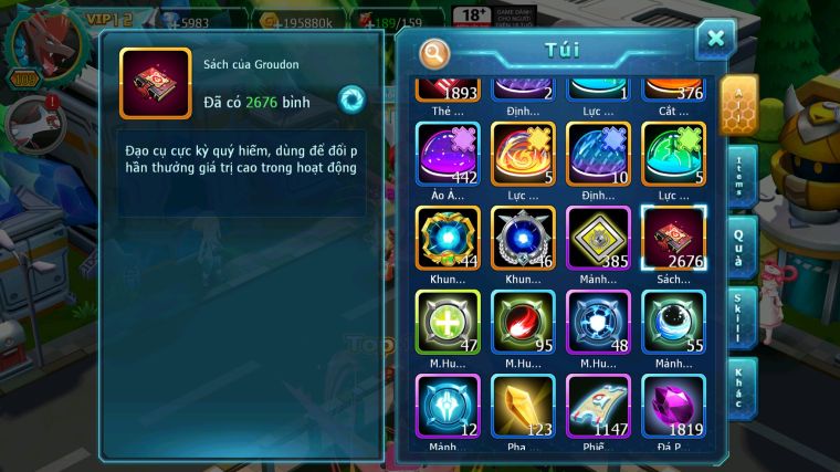 MÃ : #TTS5352 - S1737 - 2676 SÁCH - V12 - HOOH DYNAMAX YVETAL THẦN GIÓ BÁ CHỦ UNVOA DIANCIE CẶP LATI DRAK HOOH