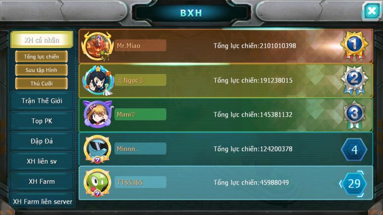 MÃ : #TTS5365 - S1227 - TOP 29 - V7 - HOOH DYNAMAX UNVOA WB BÁ CHỦ QVLD BC HENTRAN BC THẦN GIÓ BC NHIỀU PET HT