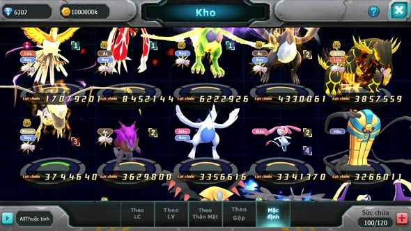 MÃ : #TTS5363 - S1548 - TOP 48 - V11 - HOOH DYNAMAX YVETAL BC THẦN GIÓ BC SHADOW LUGIA BC NHIỀU PET HT NGON