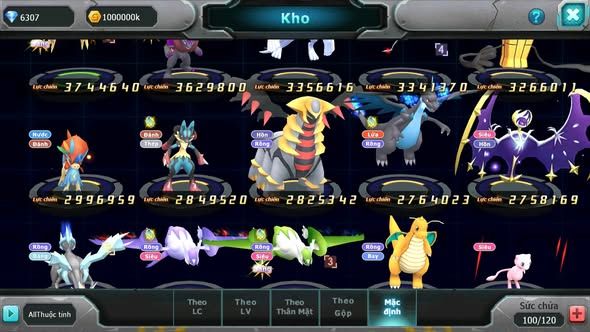 MÃ : #TTS5363 - S1548 - TOP 48 - V11 - HOOH DYNAMAX YVETAL BC THẦN GIÓ BC SHADOW LUGIA BC NHIỀU PET HT NGON