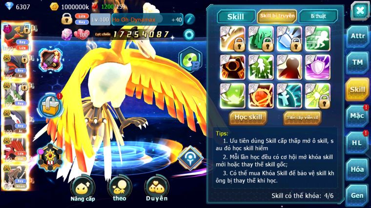 MÃ : #TTS5363 - S1548 - TOP 48 - V11 - HOOH DYNAMAX YVETAL BC THẦN GIÓ BC SHADOW LUGIA BC NHIỀU PET HT NGON