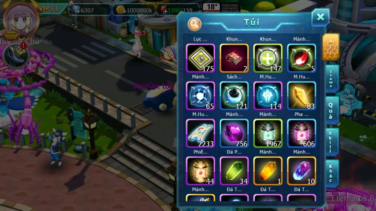 MÃ : #TTS5363 - S1548 - TOP 48 - V11 - HOOH DYNAMAX YVETAL BC THẦN GIÓ BC SHADOW LUGIA BC NHIỀU PET HT NGON