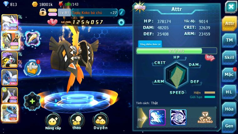 MÃ : #TTS5385 - S1808 - TOP 20 - V5 - UNVOA TAPU KOKO BÁ CHỦ RAIKOU LUGIA NHIỀU PET HT