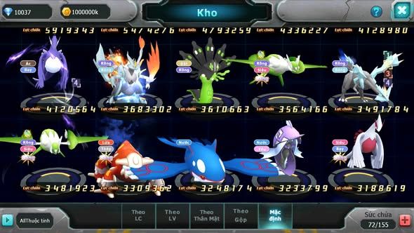 MÃ : #TTS5381 - S1361 - HOOH DYNAMAX PALKIA BC DIANCIE BC QVLD BC RẮN BĂNG BC THẦN GIÓ BC