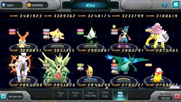 MÃ : #TTS5381 - S1361 - HOOH DYNAMAX PALKIA BC DIANCIE BC QVLD BC RẮN BĂNG BC THẦN GIÓ BC