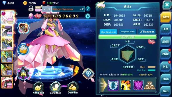 MÃ : #TTS5390 - S1335 - DIANCIE DYNAMAX TAPU FINI BC XERM BC NHIỀU PET HT