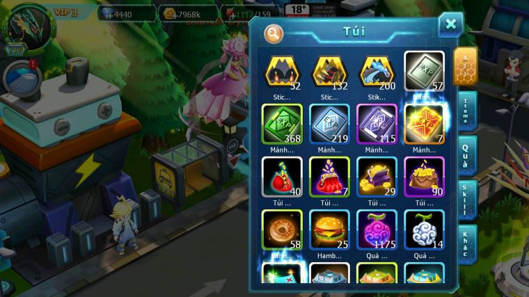 MÃ : #TTS5390 - S1335 - DIANCIE DYNAMAX TAPU FINI BC XERM BC NHIỀU PET HT