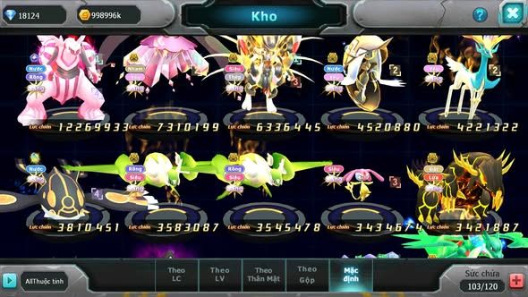 MÃ : #TTS5388 - S1359 - PALKIA CỘNG HƯỞNG DIANCIE BC MEW GIÁP BC TAPU FINI BC NHIỀU PET BC