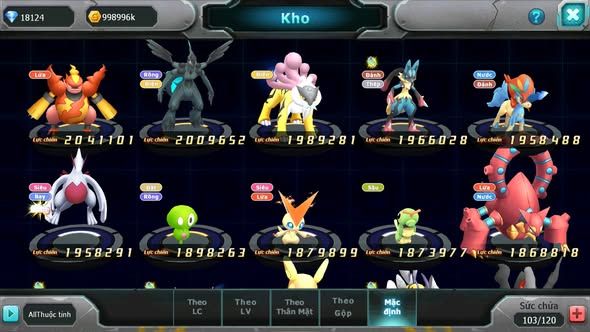 MÃ : #TTS5388 - S1359 - PALKIA CỘNG HƯỞNG DIANCIE BC MEW GIÁP BC TAPU FINI BC NHIỀU PET BC