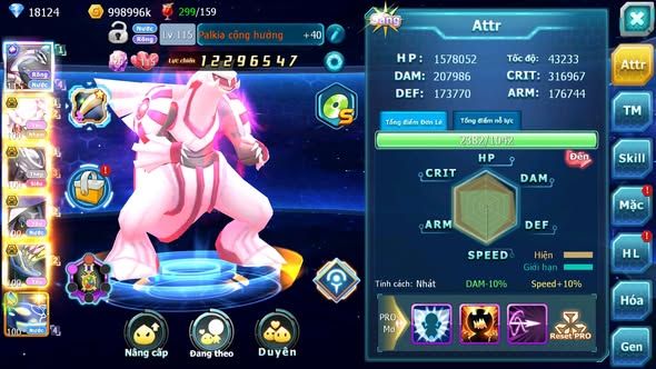 MÃ : #TTS5388 - S1359 - PALKIA CỘNG HƯỞNG DIANCIE BC MEW GIÁP BC TAPU FINI BC NHIỀU PET BC