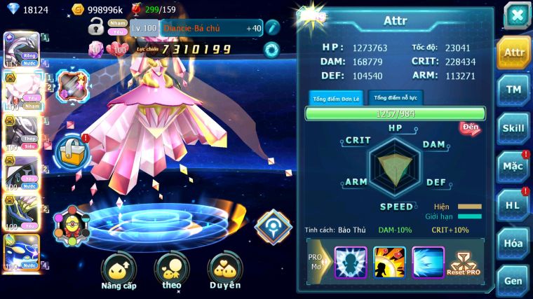 MÃ : #TTS5388 - S1359 - PALKIA CỘNG HƯỞNG DIANCIE BC MEW GIÁP BC TAPU FINI BC NHIỀU PET BC