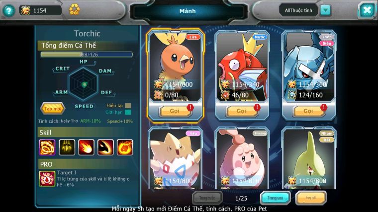 MÃ : #TTS5388 - S1359 - PALKIA CỘNG HƯỞNG DIANCIE BC MEW GIÁP BC TAPU FINI BC NHIỀU PET BC