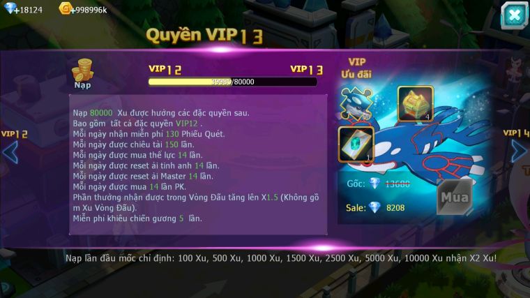 MÃ : #TTS5388 - S1359 - PALKIA CỘNG HƯỞNG DIANCIE BC MEW GIÁP BC TAPU FINI BC NHIỀU PET BC