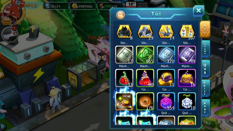 MÃ : #TTS5388 - S1359 - PALKIA CỘNG HƯỞNG DIANCIE BC MEW GIÁP BC TAPU FINI BC NHIỀU PET BC