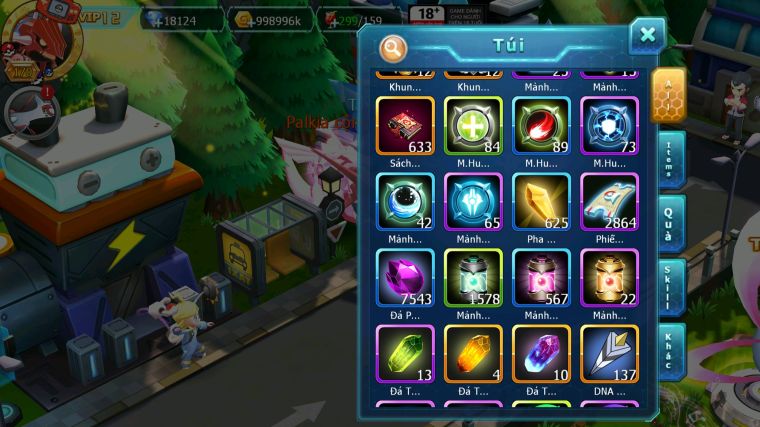 MÃ : #TTS5388 - S1359 - PALKIA CỘNG HƯỞNG DIANCIE BC MEW GIÁP BC TAPU FINI BC NHIỀU PET BC