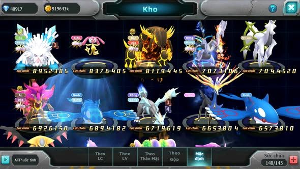 MÃ : #TTS5386 - S1041 - TOP 6 - 40K KC - WHITE BLACK CỘNG HƯỞNG DYNAMAX SIÊU KHỦNG HOOH CH DYNAMAX RAYQUAZA BC NHIỀU PET BC