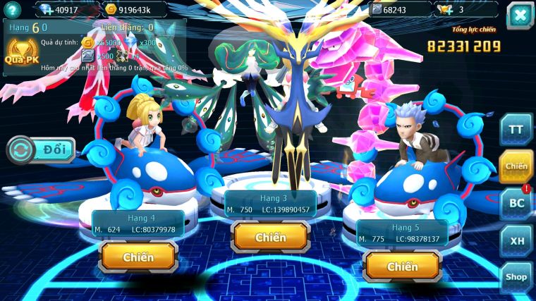 MÃ : #TTS5386 - S1041 - TOP 6 - 40K KC - WHITE BLACK CỘNG HƯỞNG DYNAMAX SIÊU KHỦNG HOOH CH DYNAMAX RAYQUAZA BC NHIỀU PET BC