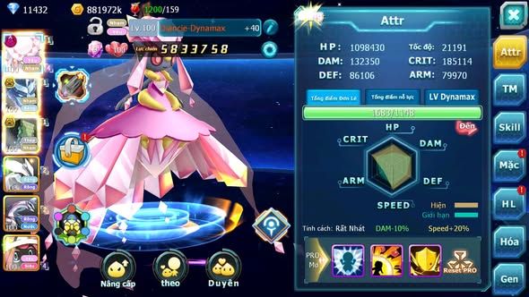 MÃ : #TTS5399 - S1353 - V10 - 11K KC - DIANCIE DYNAMAX RẮN BĂNG BÁ CHỦ SAKATAKA BC UNVOA TEAM NHAM