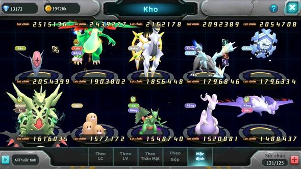 MÃ : #TTS5418 - S1654 - 13K KC - HOOH BÁ CHỦ LUGIA BÁ CHỦ THẦN GIÓ BC UNVOA NHIỀU PET HT