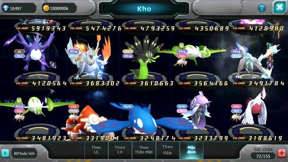 MÃ : #TTS5416 - S1361 - HOOH BÁ CHỦ DYNAMAX PALKIA BC DIANCIE BC QVLD BC RẮN BĂNG BC THẦN GIÓ BC NHIỀU PET HT