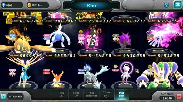 MÃ : #TTS5434 - S1324 - TOP 19 - V14 - HOOH CỘNG HƯỞNG DYNAMAX YVETAL CỘNG HƯỞNG DIANCIE CỘNG HƯỞNG DYNAMAX 3 TEAM CỰC NGON