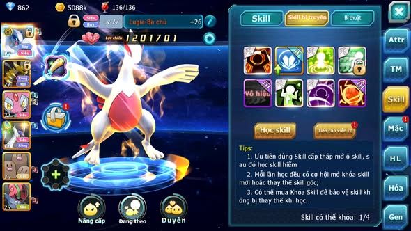 MÃ : #TTS5420 - S1828 - TOP27 - LUGIA BÁ CHỦ GIRATINA MES LATI NHIỀU PET HT