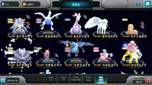 MÃ : #TTS5447 - S1851 - TOP25 V4 - AMDLO LUGIA GOODRA RAIKOU ĐUA TOP NGON
