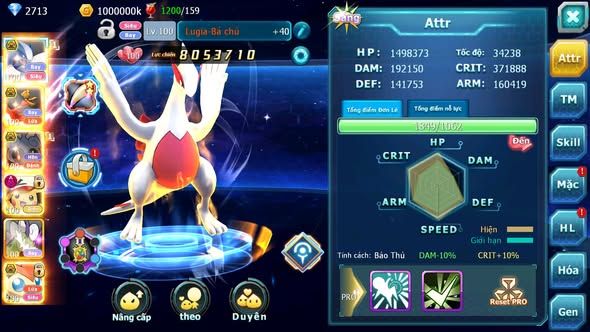 MÃ : #TTS5459 - S772 - V12 - LUGIA BÁ CHỦ HOOH BÁ CHỦ MASHADOW BC PIKACHU DYNAAMX NHIỀU PET HT