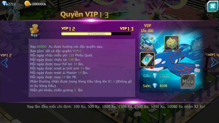 MÃ : #TTS5459 - S772 - V12 - LUGIA BÁ CHỦ HOOH BÁ CHỦ MASHADOW BC PIKACHU DYNAAMX NHIỀU PET HT