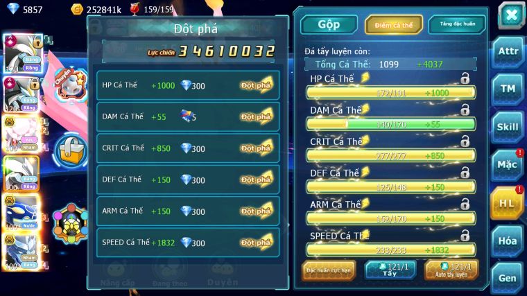 MÃ : #TTS5458 - S1288 - TOP 10 - V14 - WHITE KUYREM CỘNG HƯỞNG DYNAMAX  FULL SS CỰC BÁ BLACK CỘNG HƯỞNG DYNAMAX DIANCIE BC NHIỀU PET HT