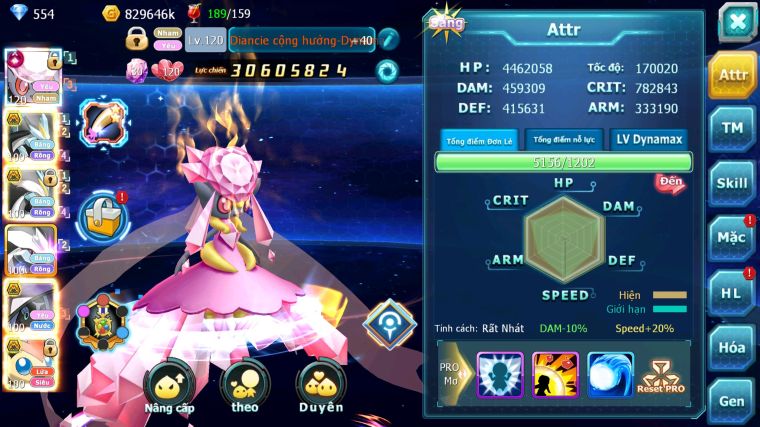 MÃ : #TTS5477 - S1386 - TOP44 - V13 - DIANCIE CỘNG HƯỞNG DYNAMAX LC KHỦNG UNVOA WB BÁ CHỦ TAPUFINI BC NHIỀU PET BC