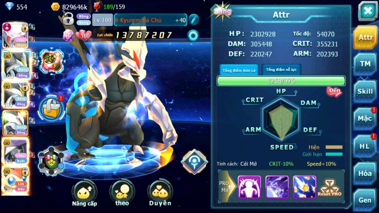 MÃ : #TTS5477 - S1386 - TOP44 - V13 - DIANCIE CỘNG HƯỞNG DYNAMAX LC KHỦNG UNVOA WB BÁ CHỦ TAPUFINI BC NHIỀU PET BC