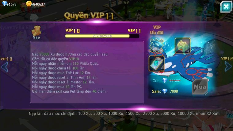 MÃ : #TTS5476 - S1848 - V10 - TOP31 - UNVOA SUICUN RAIKOU LUGIA VIP CAO