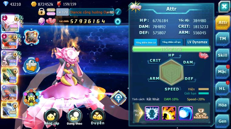 MÃ : #TTS5486 - S207 - TOP3 - V14 - 43K KC -DIANCIE  - HOOH - PALKIA - YVETAL CỘNG HƯỞNG 3 TEAM CỰC CHẤT