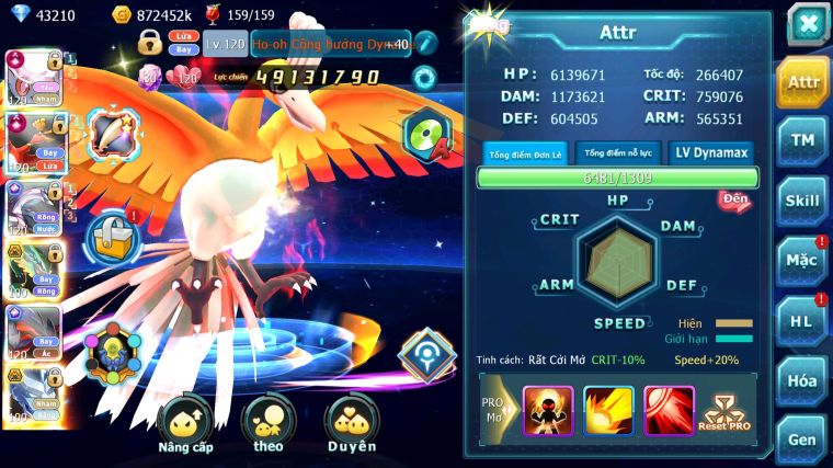 MÃ : #TTS5486 - S207 - TOP3 - V14 - 43K KC -DIANCIE  - HOOH - PALKIA - YVETAL CỘNG HƯỞNG 3 TEAM CỰC CHẤT