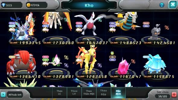MÃ : #TTS5491 - S1213 - V4 - UNVOA HOOH LUGIA GIRATINA NHIỀU PET HT