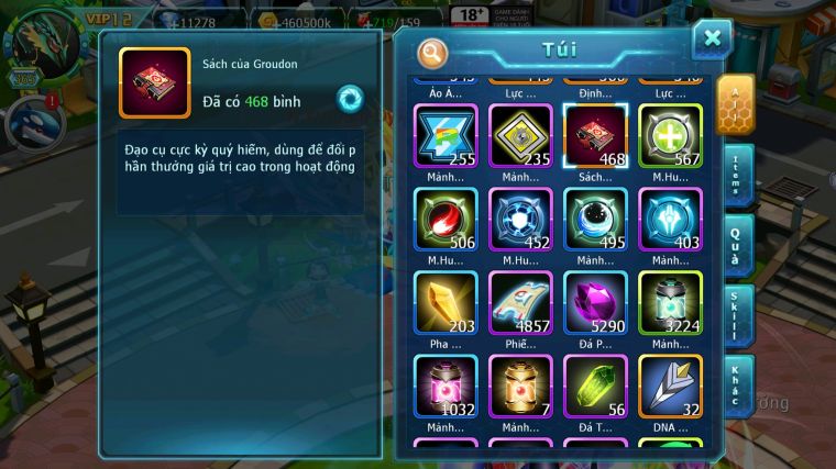 MÃ : #TTS5496 - S1278 - TOP50 - V12 - 468 SÁCH - DIANCIE DYNAMAX WHITE DYNAMAX PALKIA BC BLACK BC NHIỀU PET HT