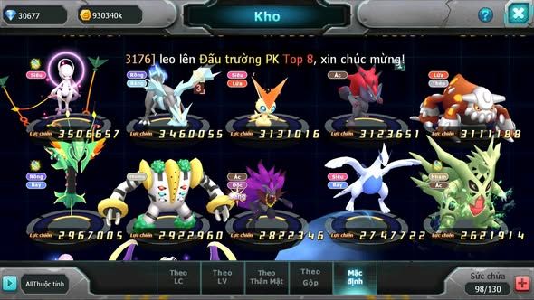 MÃ : #TTS5501 - S1610 - TOP 18PK - 30K KC - V15 - KORAIDON BÁ CHỦ SÉT HH BUILD TỐT HOOH DYNAMAX YVETAL BC NHIỀU PET HT QUÁ NGON