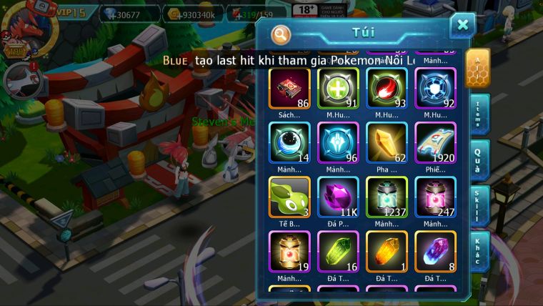 MÃ : #TTS5501 - S1610 - TOP 18PK - 30K KC - V15 - KORAIDON BÁ CHỦ SÉT HH BUILD TỐT HOOH DYNAMAX YVETAL BC NHIỀU PET HT QUÁ NGON