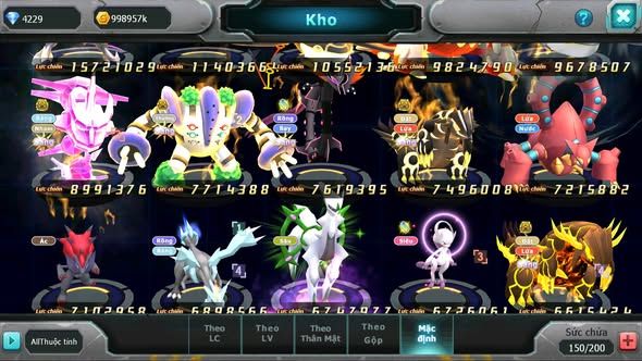 MÃ : #TTS5506 - S1253 -TOP3-4 ALL - HOOH CỘNG HƯỞNG DYANAMX LC KHỦNG YVETAL CH PALKIA CH UNVOA BÁ CHỦ WB DYANAMX 3 TEAM CỰC NGON