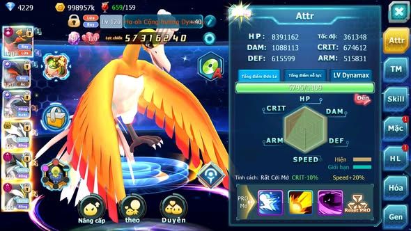 MÃ : #TTS5506 - S1253 -TOP3-4 ALL - HOOH CỘNG HƯỞNG DYANAMX LC KHỦNG YVETAL CH PALKIA CH UNVOA BÁ CHỦ WB DYANAMX 3 TEAM CỰC NGON