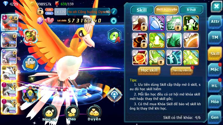 MÃ : #TTS5506 - S1253 -TOP3-4 ALL - HOOH CỘNG HƯỞNG DYANAMX LC KHỦNG YVETAL CH PALKIA CH UNVOA BÁ CHỦ WB DYANAMX 3 TEAM CỰC NGON