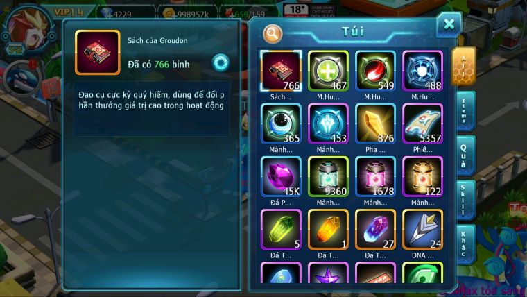 MÃ : #TTS5506 - S1253 -TOP3-4 ALL - HOOH CỘNG HƯỞNG DYANAMX LC KHỦNG YVETAL CH PALKIA CH UNVOA BÁ CHỦ WB DYANAMX 3 TEAM CỰC NGON