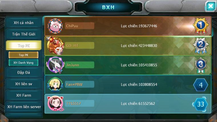 MÃ : #TTS5517 - S1406 - TOP 33 - 32K KC - WB CỘNG HƯỞNG DYNAMAX VUA KHIÊN BC UNVOA BÁ CHỦ CẶP CÁ BC PALKIA BC