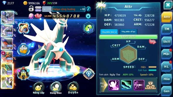 MÃ : #TTS5516 - S1163 - TOP 4LC - V14 - DIALGA CỘNG HƯỞNG PALKIA CỘNG HƯỞNG YVETAL CỘNG HƯỞNG HOOH CH DYNAMAX